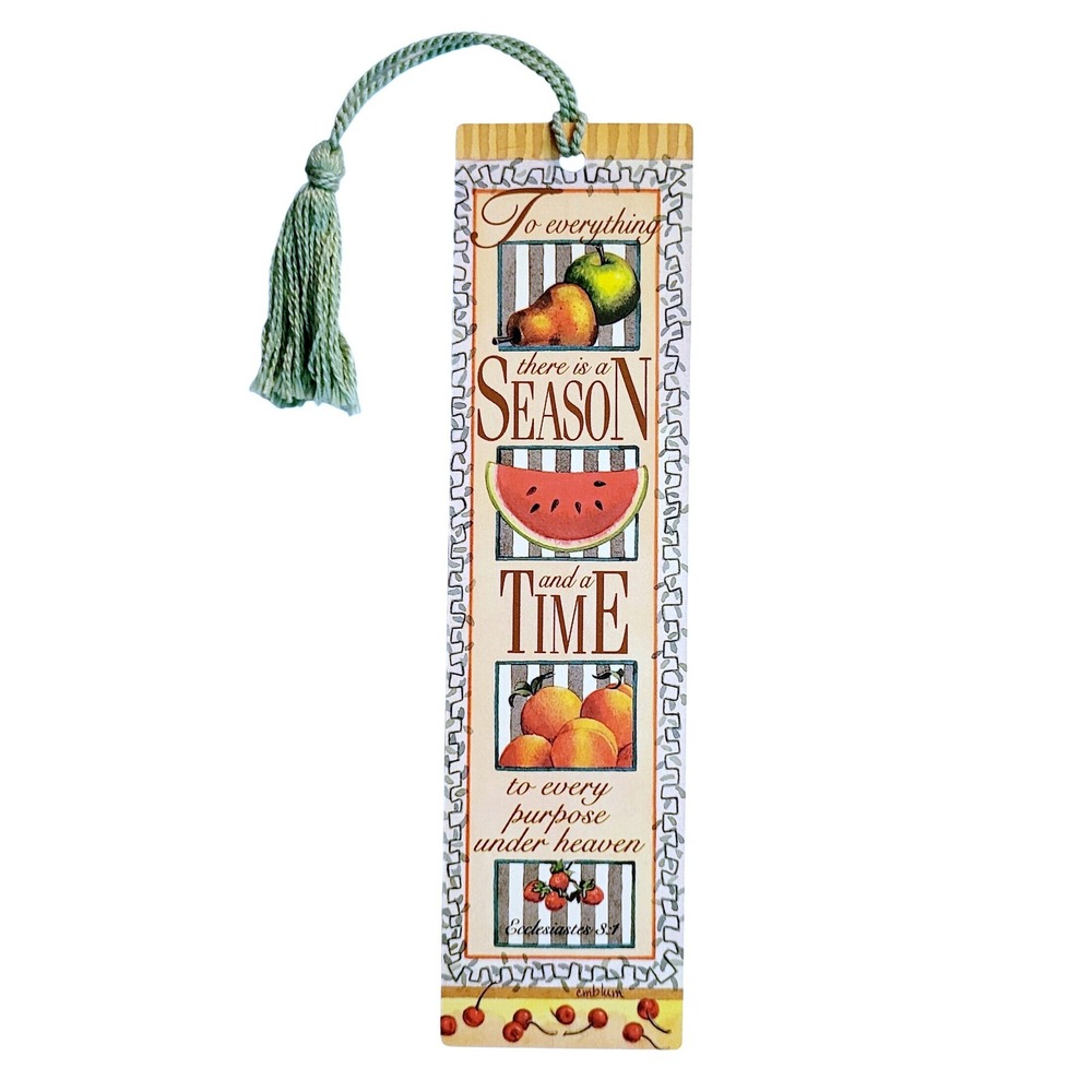 Vintage 90s Fruits of Earth Bookmark Ecclesiastes- Cheri Blum 1993 Artworks FE01